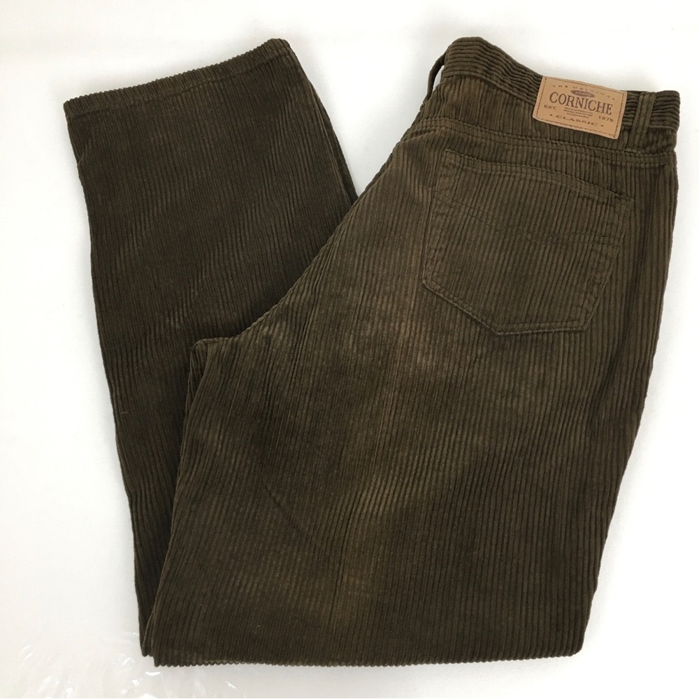 Vintage Corniche Brown Wide-Wale Corduroy Trousers Pants Mens Size 38 x 32